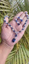 Load image into Gallery viewer, Blue Sleek Cubic zirconia Diamond Necklace set