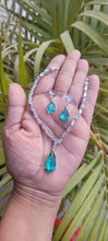 Load image into Gallery viewer, Aquamarine delicate Cubic zirconia Diamond Necklace set