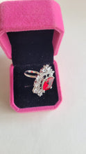 Load image into Gallery viewer, Eshaa Red Diamond Adjustable Cocktail Ring