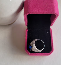 Load image into Gallery viewer, Sara Blue Stone Diamond Adjustable Ring