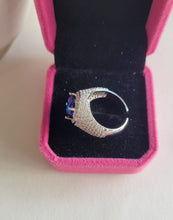 Load image into Gallery viewer, Sara Blue Stone Diamond Adjustable Ring