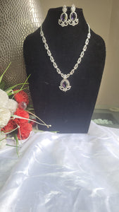 Purple Zirconia Necklace set