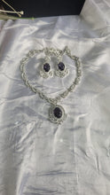 Load image into Gallery viewer, Purple Zirconia Diamond Necklace set