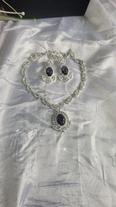 Purple Zirconia Diamond Necklace set