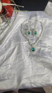 Aquamarine Diamond Necklace set