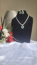 Load image into Gallery viewer, Aquamarine Diamond Necklace set