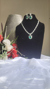 Aquamarine Diamond Necklace set