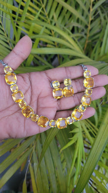 Alia Yellow Diamond Necklace set