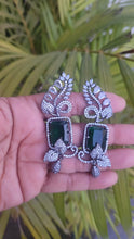 Load image into Gallery viewer, Tamanna Green Dangler Earrings