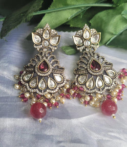Statement Polki Dangler Earrings