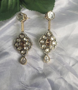 Malaika Champagne Polki Dangler Earrings