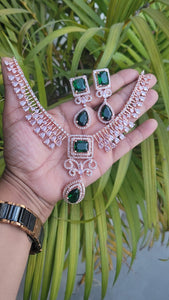 Nora Green Rosegold Zirconia Necklace set