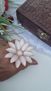 Floral Zirconia Cocktail Ring
