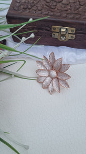 Floral Zirconia Cocktail Ring