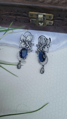 Blue Zirconia Victorian Earrings
