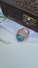 Load image into Gallery viewer, Turquoise Rosegold Cocktail Ring