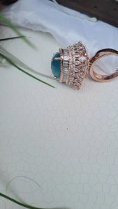 Turquoise Rosegold Cocktail Ring