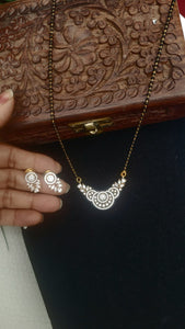 Geetika Long Mangalsutra necklace set