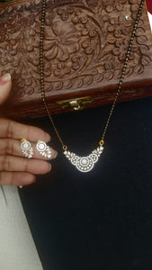 Geetika Long Mangalsutra Pendant necklace set