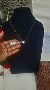 Heart Mangalsutra Pendant  necklace set