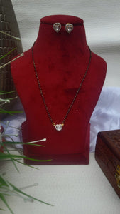 Heart Mangalsutra Pendant  necklace set