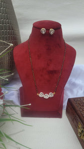 Triple heart Mangalsutra Pendant necklace set