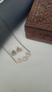 Triple heart Mangalsutra Pendant necklace set