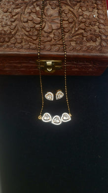 Triple heart Mangalsutra Pendant necklace set