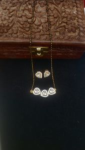 Triple heart Mangalsutra Pendant necklace set