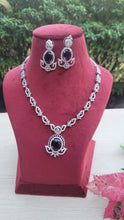 Load image into Gallery viewer, Purple Zirconia Diamond Necklace set