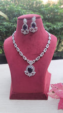 Load image into Gallery viewer, Purple Zirconia Diamond Necklace set