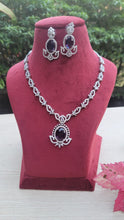 Load image into Gallery viewer, Purple Zirconia Diamond Necklace set