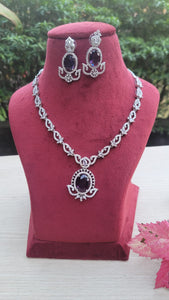 Purple Zirconia Diamond Necklace set