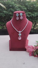 Load image into Gallery viewer, Pink mintgreen Kim zirconia Diamond Necklace set
