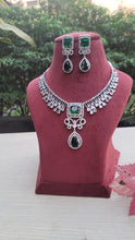 Load image into Gallery viewer, Nora Green Zirconia Diamond  Necklace set