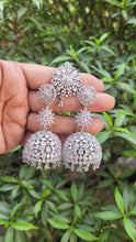 Load image into Gallery viewer, White Zirconia Jhumka Earrings