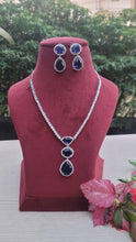 Load image into Gallery viewer, Blue Kim zirconia Diamond Necklace set