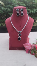 Load image into Gallery viewer, Khushi Black Cubic zirconia Diamond Necklace set