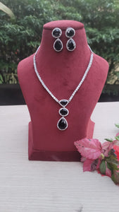 Khushi Black Cubic zirconia Diamond Necklace set