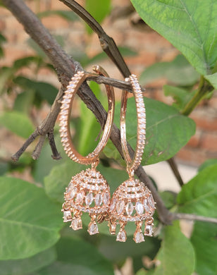 White Zirconia Jhumki Bali Earrings