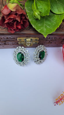 Green Zirconia Studs Earrings