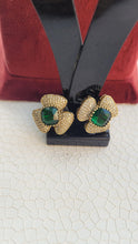 Load image into Gallery viewer, Triangular Green Zirconia Studs Earrings