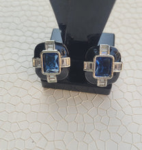Load image into Gallery viewer, Blue Enamel Studs Earrings
