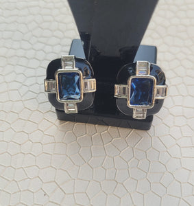 Blue Enamel Studs Earrings