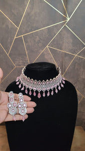 Gorgeous Pink Diamond Necklace Set