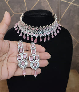 Gorgeous Pink Diamond Necklace Set