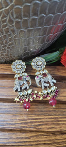 Elephant Polki Dangler Earrings
