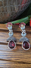 Load image into Gallery viewer, Shehnaaz Red Dangler Earrings