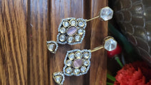 Load image into Gallery viewer, Malaika Pink Polki Dangler Earrings