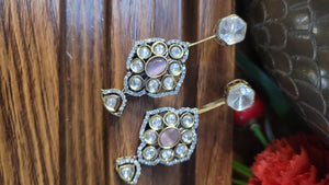 Malaika Pink Polki Dangler Earrings